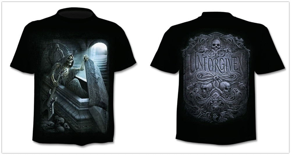 Skull graphic T-shirt horror men's T-shirt 3D fashion tops summer T-shirt men's O-neck shirt boy clothing plus size streetwear | Vimost Shop.