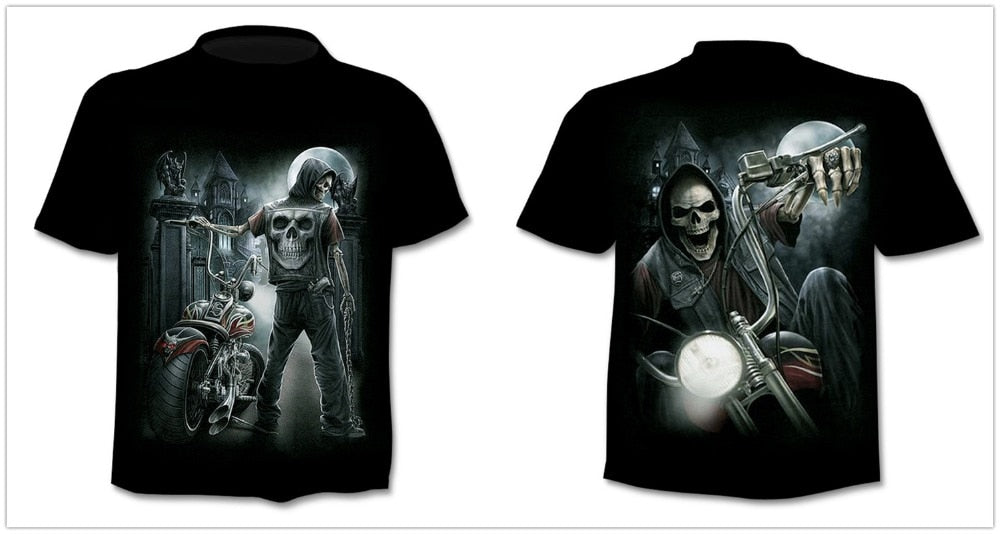 Skull graphic T-shirt horror men's T-shirt 3D fashion tops summer T-shirt men's O-neck shirt boy clothing plus size streetwear | Vimost Shop.