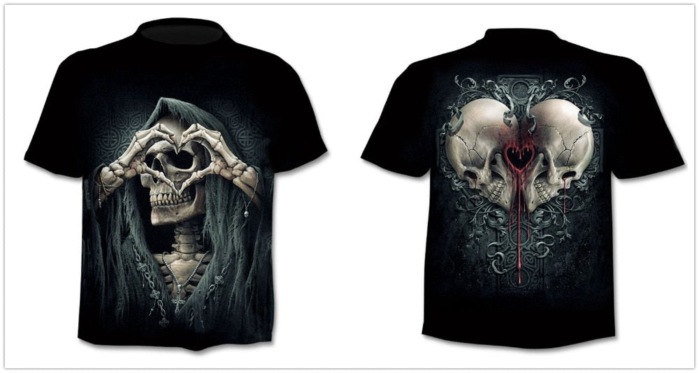 Skull graphic T-shirt horror men's T-shirt 3D fashion tops summer T-shirt men's O-neck shirt boy clothing plus size streetwear | Vimost Shop.
