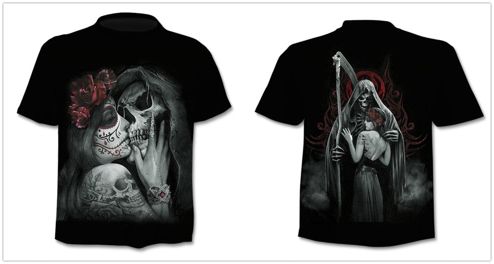 Skull graphic T-shirt horror men's T-shirt 3D fashion tops summer T-shirt men's O-neck shirt boy clothing plus size streetwear | Vimost Shop.