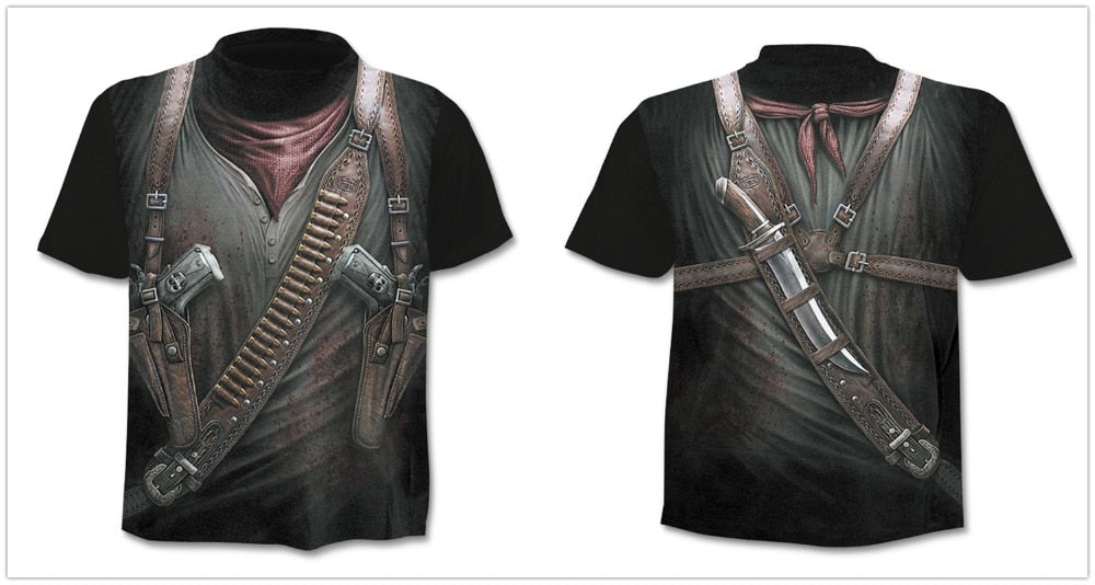 Skull graphic T-shirt horror men's T-shirt 3D fashion tops summer T-shirt men's O-neck shirt boy clothing plus size streetwear | Vimost Shop.