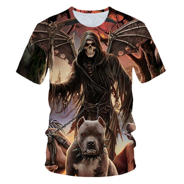 Skull Beauty Rock Cool 3D t shirts Mens Motorcycle Punk 3D Printed T shirt Men Clothes tshirt | Vimost Shop.