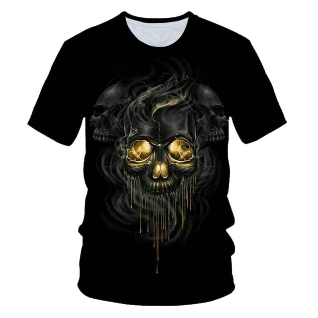 Skull Beauty Rock Cool 3D t shirts Mens Motorcycle Punk 3D Printed T shirt Men Clothes tshirt | Vimost Shop.