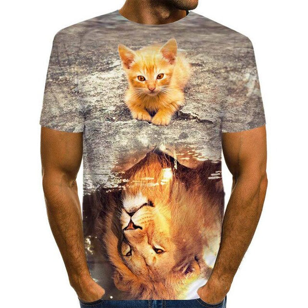 Snow Tiger T Shirt Men Animal Tshirt Sex Funny T Shirts Slim 3d Print T-shirt Hip Hop Tee Cool Mens Clothing New Summer Top | Vimost Shop.