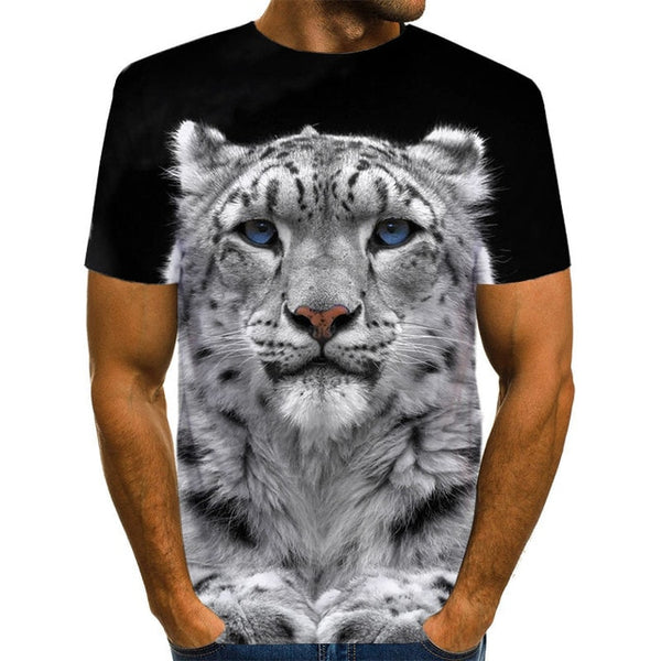 Snow Tiger T Shirt Men Animal Tshirt Sex Funny T Shirts Slim 3d Print T-shirt Hip Hop Tee Cool Mens Clothing New Summer Top | Vimost Shop.