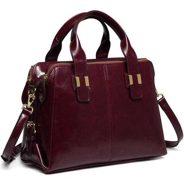 Patent Leather Satchel Bag for Women Fashion Top Handle Handbag Work Tote Purse with Triple Compartments Briefcase | Vimost Shop.