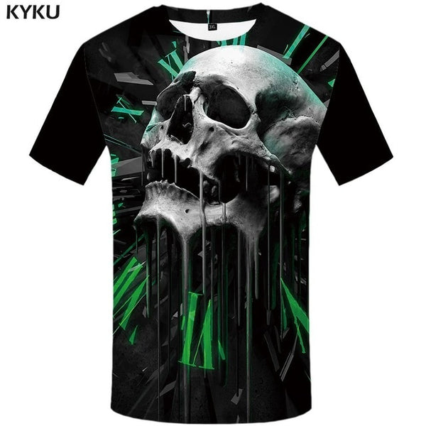 Skull T shirt Men Metal Tshirt Printed Rose Anime Clothes War Shirt Print Harajuku T-shirts 3d Mens Clothing | Vimost Shop.