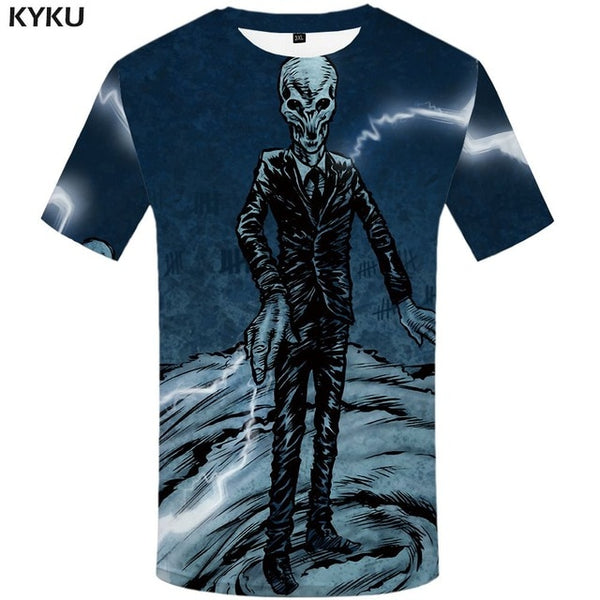 Skull T shirt Men Metal Tshirt Printed Rose Anime Clothes War Shirt Print Harajuku T-shirts 3d Mens Clothing | Vimost Shop.