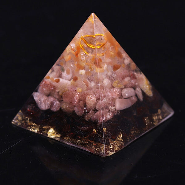 Orgone Energy Converter Orgonite Pyramid Natural Strawberry Crystal Soothe The Soul Stone That Change The Magnetic Field Of Life | Vimost Shop.