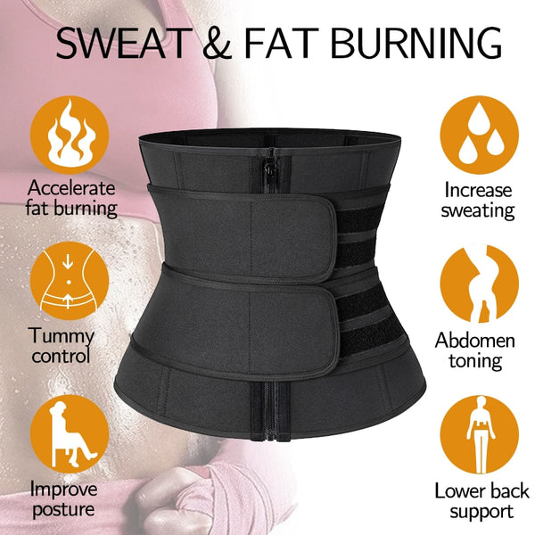 Steel Boned Waist Corset Trainer Sauna Sweat Sport Girdle Cintas Modeladora Women Weight Loss Lumbar Shaper Workout Trimmer Belt | Vimost Shop.