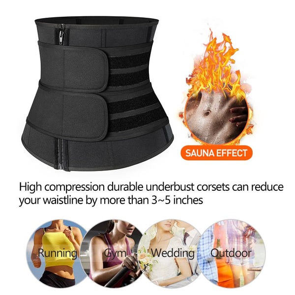 Steel Boned Waist Corset Trainer Sauna Sweat Sport Girdle Cintas Modeladora Women Weight Loss Lumbar Shaper Workout Trimmer Belt | Vimost Shop.