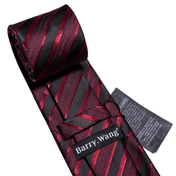 Male Luxury Neck Tie For Men Business Red Striped 100% Silk Tie Set Barry.Wang Fashion Design Neckwear Dropshipping LS-5022 | Vimost Shop.