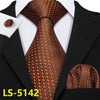 Male Luxury Neck Tie For Men Business Red Striped 100% Silk Tie Set Barry.Wang Fashion Design Neckwear Dropshipping LS-5022 | Vimost Shop.