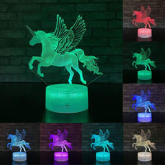 3W Remote Or Touch Control 3D LED Night Light Unicorn Shaped Table Desk Lamp Xmas Home Decoration Lovely Gifts For Kids | Vimost Shop.