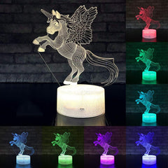 3W Remote Or Touch Control 3D LED Night Light Unicorn Shaped Table Desk Lamp Xmas Home Decoration Lovely Gifts For Kids | Vimost Shop.