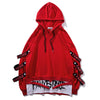 Men Fake 2 Pieces Ribbons High Street Pullover Sweatshirt Fashion Hip Hop Streetwear Hoodie | Vimost Shop.