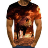 Men's T-shirt fierce lion tiger tops 3D printed short-sleeved funny animal T-shirt casual round neck shirt streetwear | Vimost Shop.