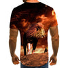 Men's T-shirt fierce lion tiger tops 3D printed short-sleeved funny animal T-shirt casual round neck shirt streetwear | Vimost Shop.