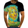 Men's T-shirt fierce lion tiger tops 3D printed short-sleeved funny animal T-shirt casual round neck shirt streetwear | Vimost Shop.