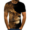 Men's T-shirt fierce lion tiger tops 3D printed short-sleeved funny animal T-shirt casual round neck shirt streetwear | Vimost Shop.