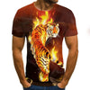 Men's T-shirt fierce lion tiger tops 3D printed short-sleeved funny animal T-shirt casual round neck shirt streetwear | Vimost Shop.