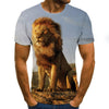 Men's T-shirt fierce lion tiger tops 3D printed short-sleeved funny animal T-shirt casual round neck shirt streetwear | Vimost Shop.