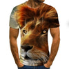 Men's T-shirt fierce lion tiger tops 3D printed short-sleeved funny animal T-shirt casual round neck shirt streetwear | Vimost Shop.