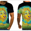 Men's T-shirt fierce lion tiger tops 3D printed short-sleeved funny animal T-shirt casual round neck shirt streetwear | Vimost Shop.