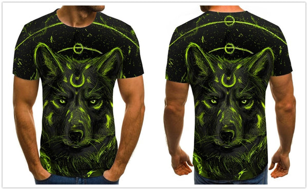 Men's T-shirt fierce lion tiger tops 3D printed short-sleeved funny animal T-shirt casual round neck shirt streetwear | Vimost Shop.