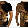 Men's T-shirt fierce lion tiger tops 3D printed short-sleeved funny animal T-shirt casual round neck shirt streetwear | Vimost Shop.