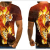 Men's T-shirt fierce lion tiger tops 3D printed short-sleeved funny animal T-shirt casual round neck shirt streetwear | Vimost Shop.