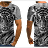 Men's T-shirt fierce lion tiger tops 3D printed short-sleeved funny animal T-shirt casual round neck shirt streetwear | Vimost Shop.