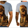 Men's T-shirt fierce lion tiger tops 3D printed short-sleeved funny animal T-shirt casual round neck shirt streetwear | Vimost Shop.