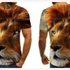 Men's T-shirt fierce lion tiger tops 3D printed short-sleeved funny animal T-shirt casual round neck shirt streetwear | Vimost Shop.