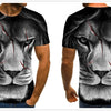 Men's T-shirt fierce lion tiger tops 3D printed short-sleeved funny animal T-shirt casual round neck shirt streetwear | Vimost Shop.