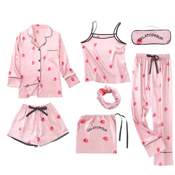 Silk Striped Pyjama Women Sleepwear Sets Homewear | Vimost Shop.