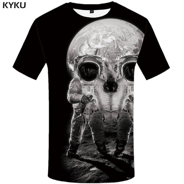Skull T-shirt Men Flower Tshirts Casual Character Anime Clothes Harajuku Tshirt Printed Animal T-shirts 3d | Vimost Shop.