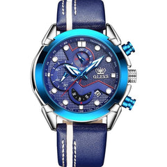 Men Watch Sport luminous chronograph leather Waterproof Top Brand OLEVS Fashion Luxury quartz clock watch Relogio Masculino | Vimost Shop.