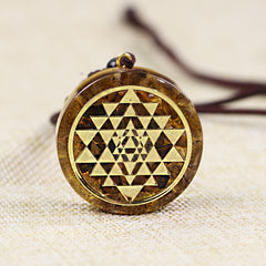 Orgonite Pendant Sri Yantra Sacred Geometry Necklace Tiger Eye Meditation Necklace Handmade Jewelry For Women Men | Vimost Shop.