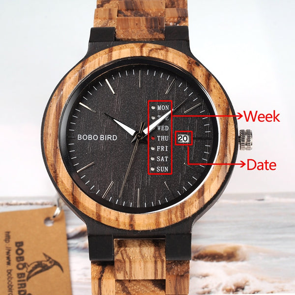 Wood Watch Men erkek kol saati Week Display Date Japan Quartz Men' Watches Accept Logo Drop Shipping | Vimost Shop.