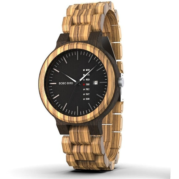 Wood Watch Men erkek kol saati Week Display Date Japan Quartz Men' Watches Accept Logo Drop Shipping | Vimost Shop.