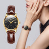 Womens Watches Top Brand Fashion casual Luxury Dress Genuine Brown Leather Waterproof Wristwatch for Lady | Vimost Shop.