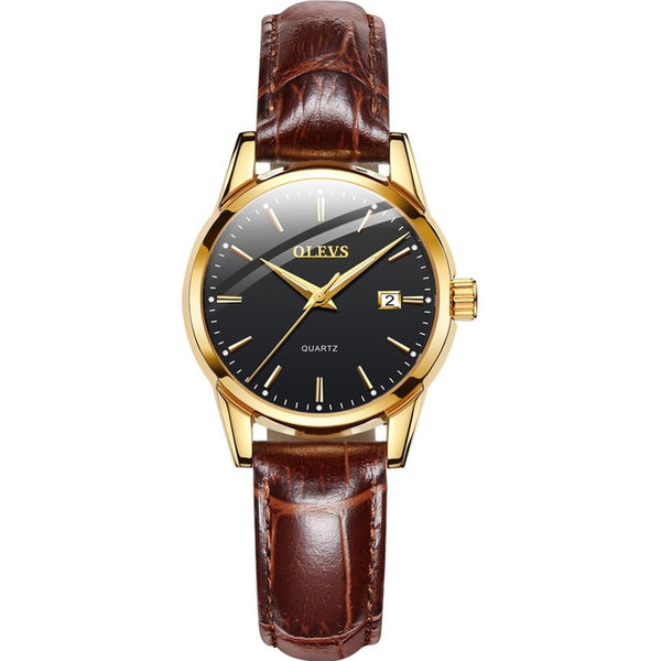 Womens Watches Top Brand Fashion casual Luxury Dress Genuine Brown Leather Waterproof Wristwatch for Lady | Vimost Shop.