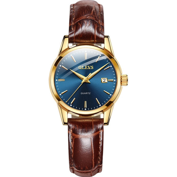 Womens Watches Top Brand Fashion casual Luxury Dress Genuine Brown Leather Waterproof Wristwatch for Lady | Vimost Shop.