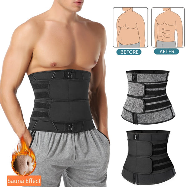 Men Workout Waist Trainer Tummy Slimming Sheath Sauna Body Shaper Trimmer Belt Abs Abdomen Shapewear Weight Loss Corset Fitness | Vimost Shop.