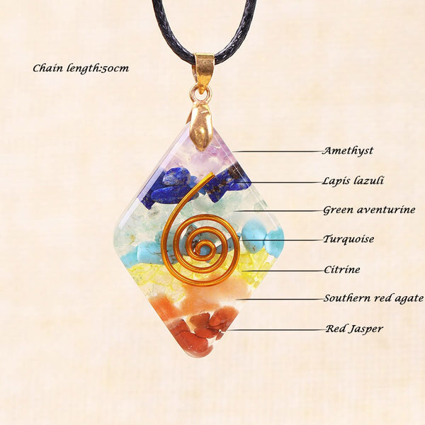 7 Chakra Rainbow Orgone Crystal Pendant For Strengthen Immune System Healing Crystal Pendant Energy Jewelry | Vimost Shop.