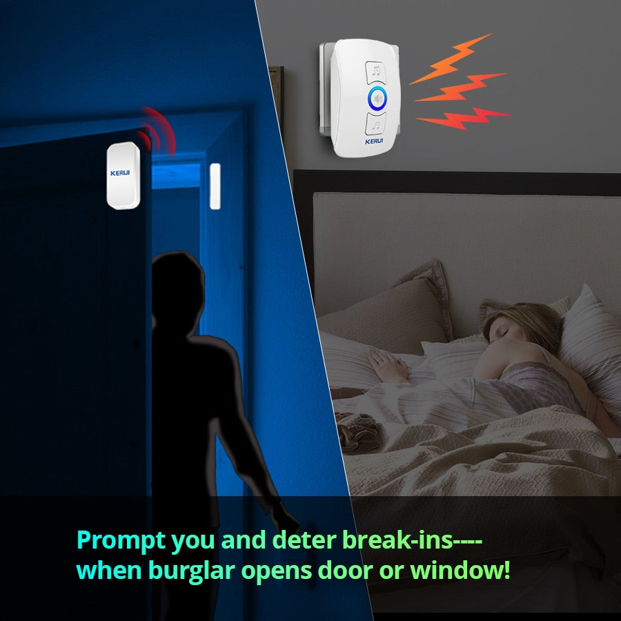 Home Security Welcome Wireless Doorbell Smart Chimes Doorbell Alarm LED light 32 Songs with Waterproof Touch Button | Vimost Shop.