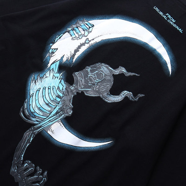 Men Hip Hop T Shirt Lightning Skull Moon Streetwear T-Shirt | Vimost Shop.