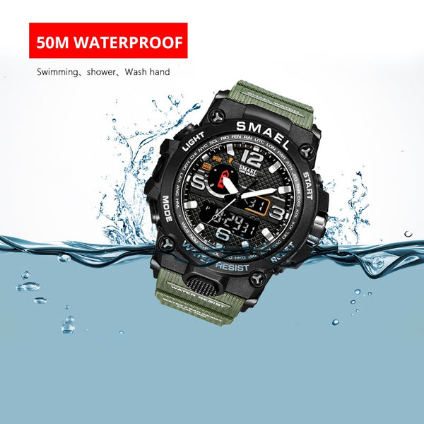 Men Military Watch 50m Waterproof Wristwatch LED Quartz Clock Sport Watch Male relogios masculino Sport Watch Men S Shock | Vimost Shop.