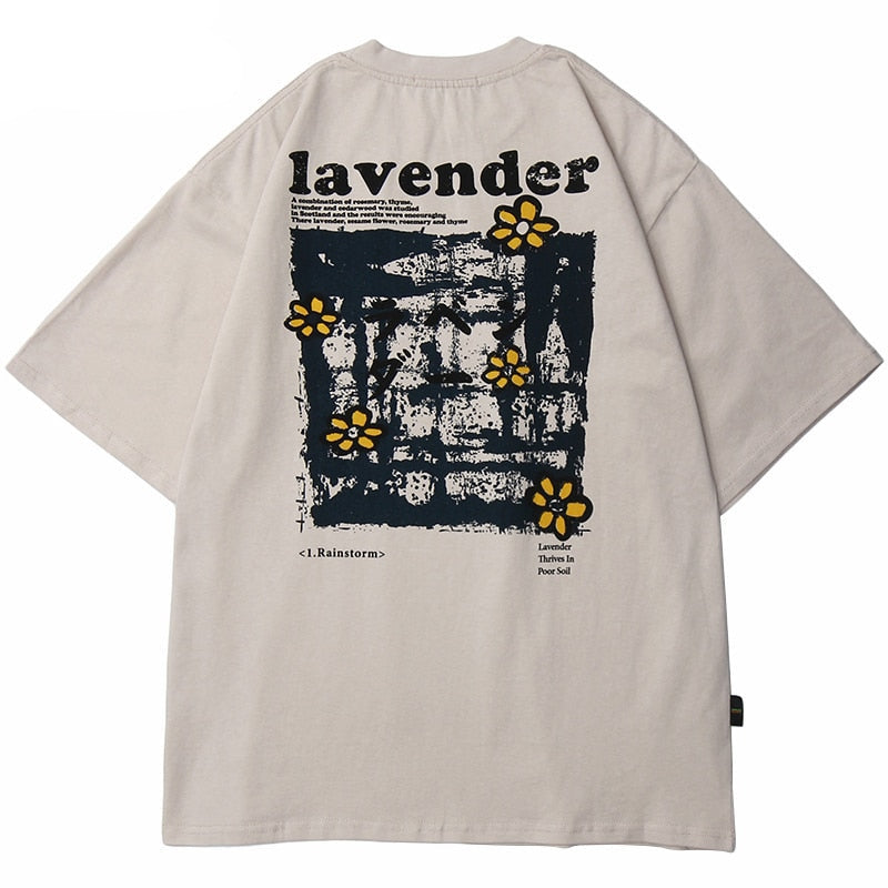 Men Hip Hop T Shirt Streetwear Harajuku Floral T-Shirt Oversize Summer Short Sleeve | Vimost Shop.
